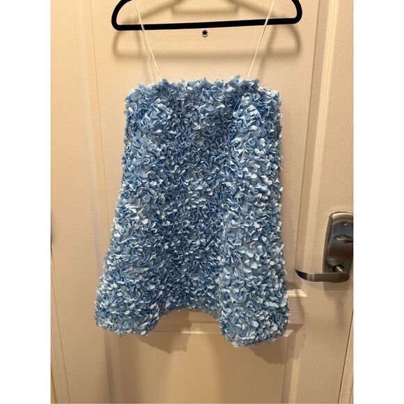 ELLIATT Kaia Trapeze Mini Dress- BLUE Wedding Cocktail Party Brunch size S NWT - Picture 7 of 7